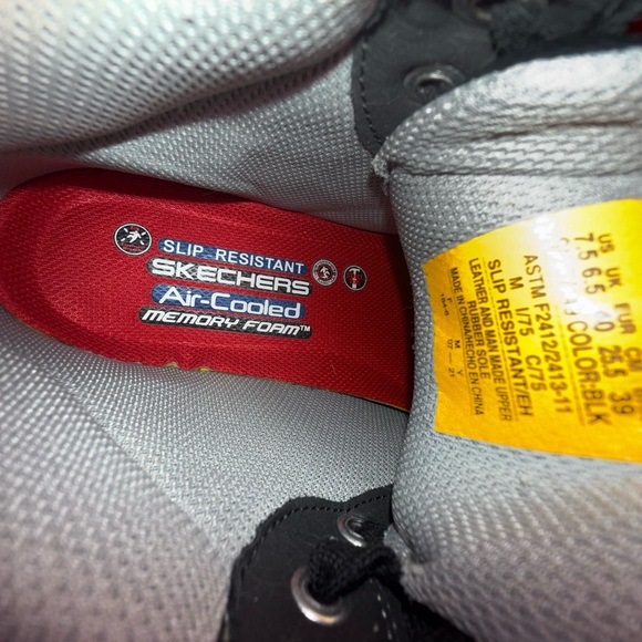 Skechers Black Steel Toe Memory Foam Work Shoes High Top Slip Resistant - Picture 12 of 13